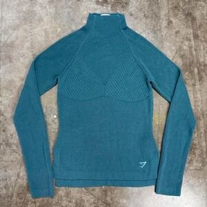 Blue Gymshark Pause Knitwear Long Sleeve Top Size S